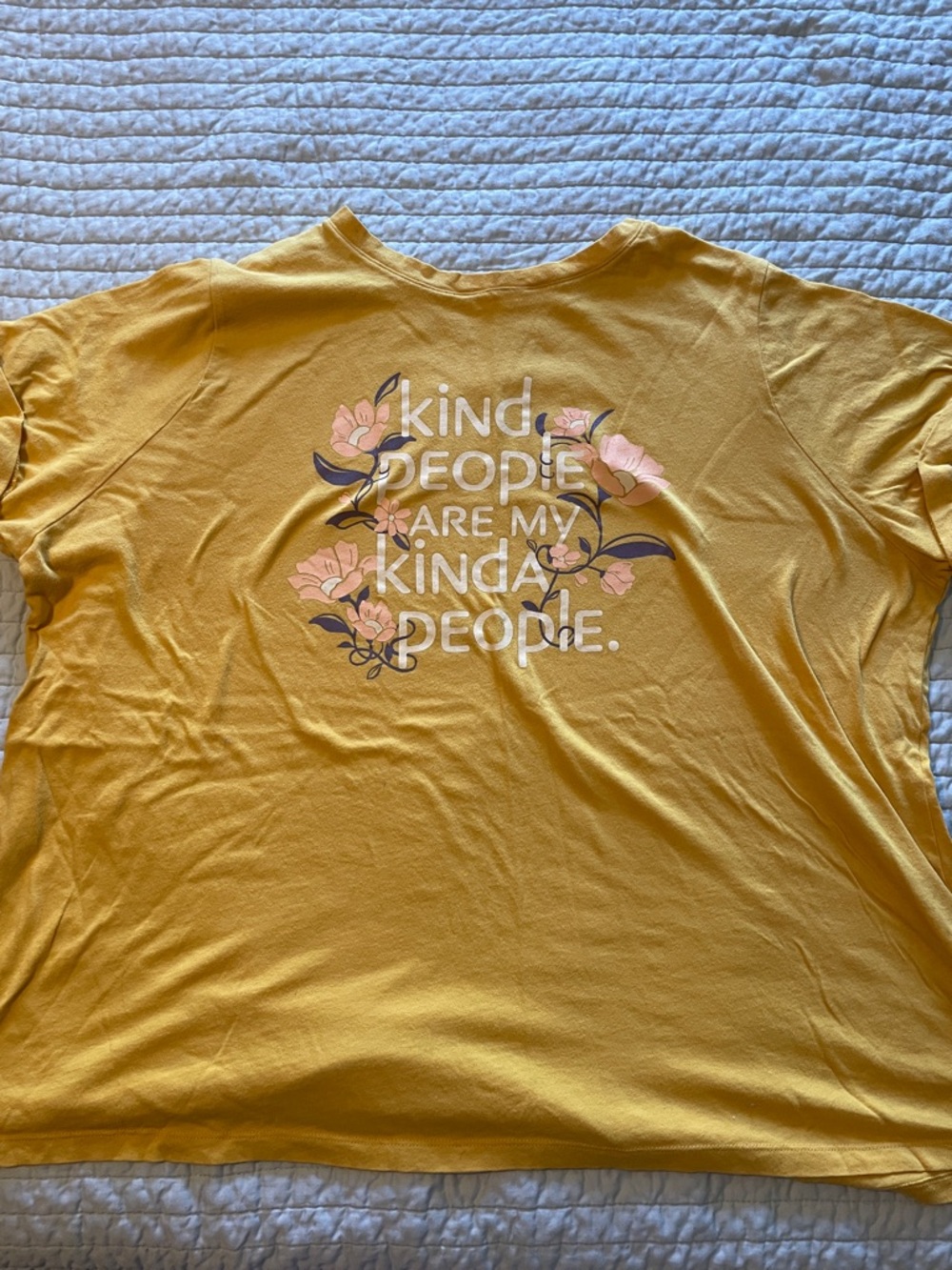 Ava & Viv Yellow Crewneck Tee with Logo Print